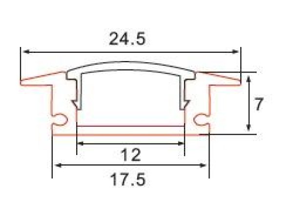 ALUMINIJSKI PROFIL UGRADBENI S KRILCIMA  C001