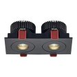 Kvadratna ugradbena LED svjetiljka Snaga 2x12W - crna