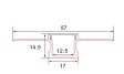 ALUMINIJSKI PROFIL UGRADBENI-FLEXIBLE 17mm x 57mm x 14.5mm SILIKONSKI POKROV C097-F