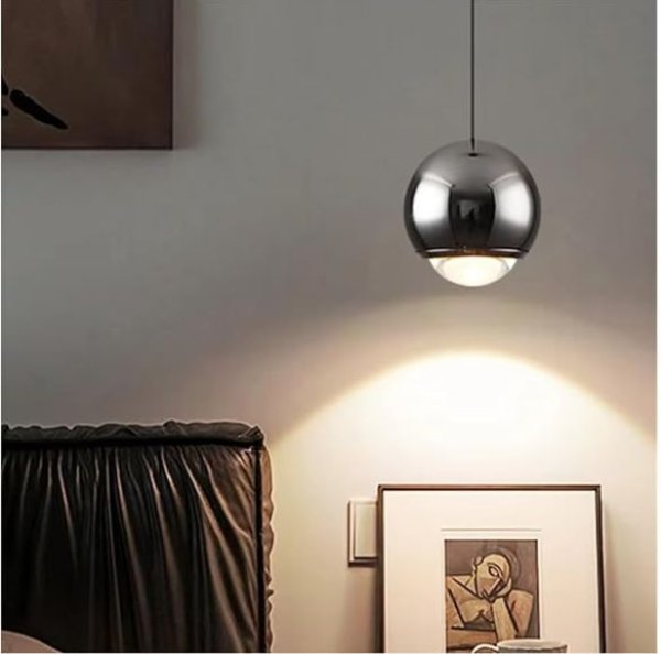 Stropna viseća LED svjetiljka Snaga 7W 3000K- biserno crna