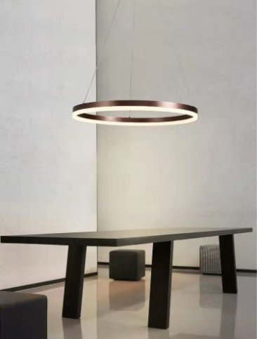 LED stropna visilica RING fi1000*H1200mm metal+akril 30W 3000K- brušena crna