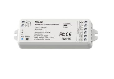 LED kontroler RF RGB + CCT  - V5-M
