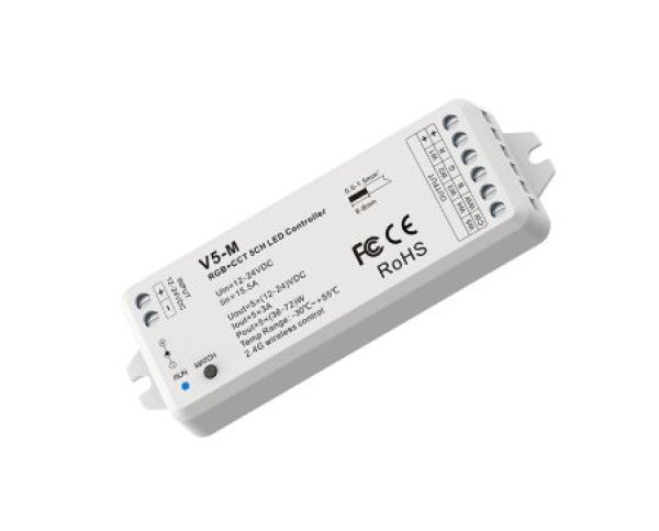 LED kontroler RF RGB + CCT  - V5-M