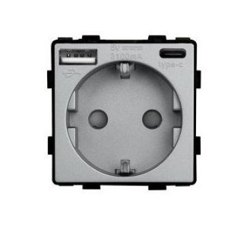 Modul / EU utičnica 16A sa USB A+C 3.1A 20W brzi punjač