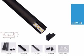 ALUMINIJSKI PROFIL S KRILCIMA C021-B - CRNI 