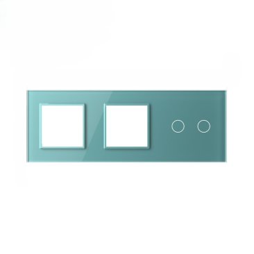 1 Okvir & 1 Okvir & 2 Tipke Stakleni Panel - zelena