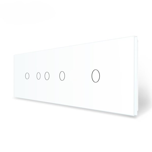 1 Tipka & 2 Tipke & 1 Tipka & 1 Tipka Stakleni Panel - bijeli