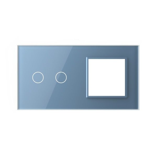 2 Tipke &1 Okvir Stakleni Panel - plava