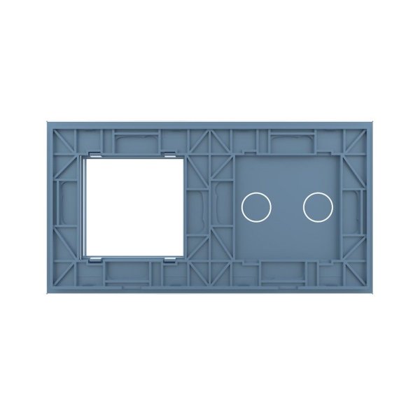 2 Tipke &1 Okvir Stakleni Panel - plava