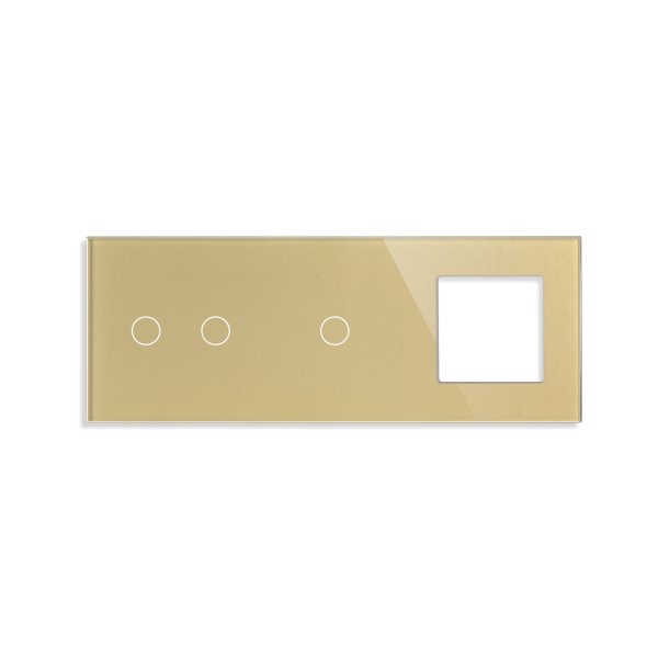 2 Tipke & 1 Tipka & 1 Okvir Stakleni panel 86*228- zlatna