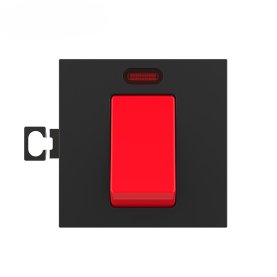 Modul / Jednopolni prekidač 20A (crvena tipka) - crni