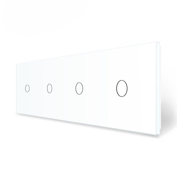1 Tipka & 1 Tipka & 1 Tipka  & 1 Tipka Stakleni Panel - bijeli