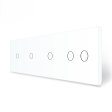 1 Tipka & 1 Tipka & 1 Tipka  & 2 Tipke Stakleni Panel - bijeli