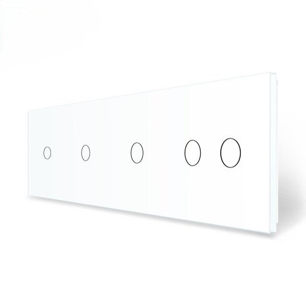 1 Tipka & 1 Tipka & 1 Tipka  & 2 Tipke Stakleni Panel - bijeli