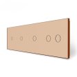 1 Tipka & 1 Tipka & 1 Tipka  & 2 Tipke Stakleni Panel - zlatni