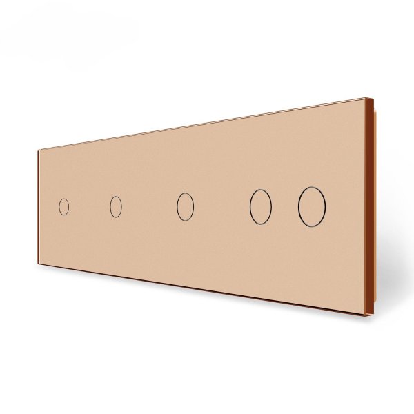 1 Tipka & 1 Tipka & 1 Tipka  & 2 Tipke Stakleni Panel - zlatni