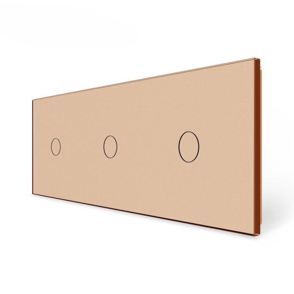 1 Tipka & 1 Tipka & 1 Tipka Stakleni Panel - zlatni