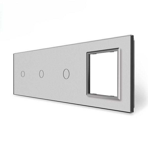 1 Tipka & 1 Tipka & 1 Tipka & 1 Okvir Stakleni Panel - sivi