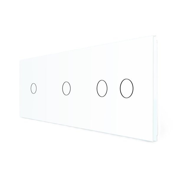 1 Tipka & 1 Tipka & 2 Tipke Stakleni Panel - bijeli