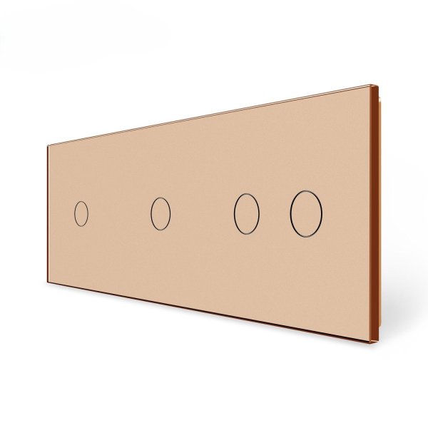 1 Tipka & 1 Tipka & 2 Tipke Stakleni Panel - zlatni