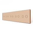 2 Tipke & 2 Tipke & 2 Tipke & 2 Tipke & 2 Tipke Stakleni Panel - zlatni
