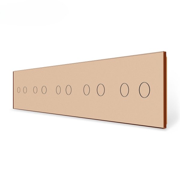 2 Tipke & 2 Tipke & 2 Tipke & 2 Tipke & 2 Tipke Stakleni Panel - zlatni