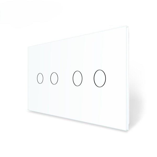 2 Tipke & 2 Tipke Stakleni Panel - bijeli