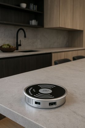Ugradbena fi60- USBA/C + QI- CRNA