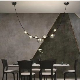 LED Stropna visilica  koža+staklo 12W