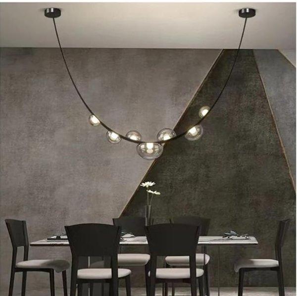 LED Stropna visilica  koža+staklo 12W