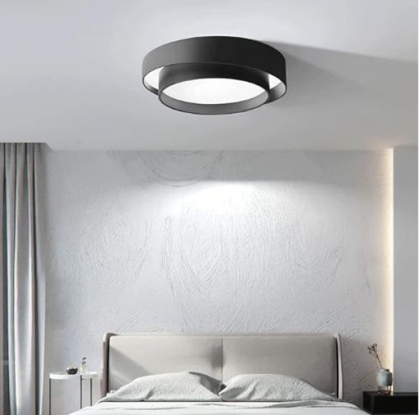 Stropna LED plafonjera fi600*H140mm iron+acry 3000K 22W- crna