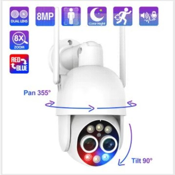 WI-FI kamera dupla leća 4MP+4MP- bijela