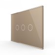 US 3 Tipke Stakleni panel - zlatni
