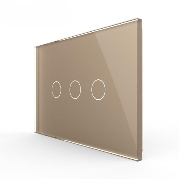 US 3 Tipke Stakleni panel - zlatni