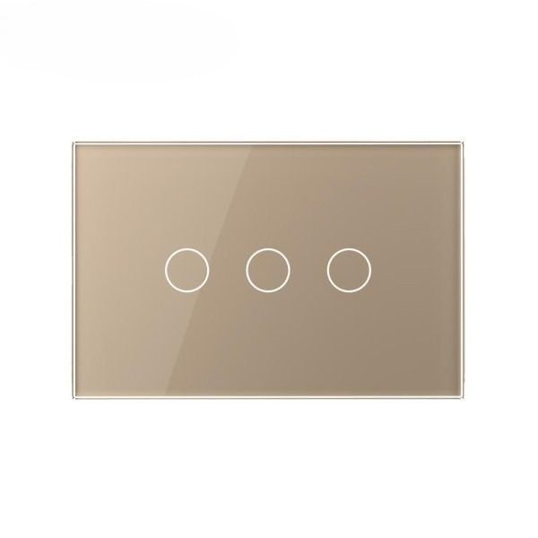 US 3 Tipke Stakleni panel - zlatni
