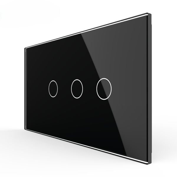 Stakleni Panel 4M 1 Tipka & 2 Tipke - crni