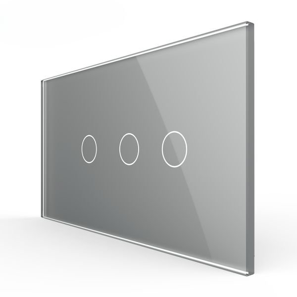 Stakleni Panel 4M 1 Tipka & 2 Tipke - sivi