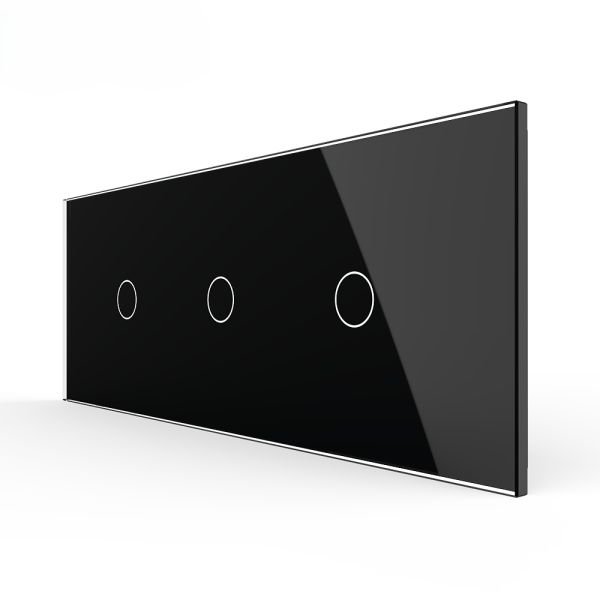 Stakleni Panel 7M 1 Tipka & 1 Tipka & 1 Tipka - crni