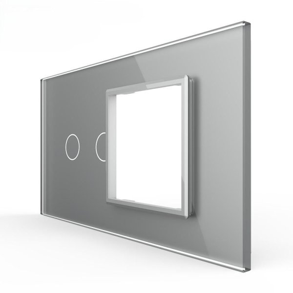 Stakleni Panel 4M 2 Tipke & 1 Okvir - sivi