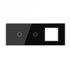 Stakleni Panel 7M 1 Tipka & 1 Tipka & 1 Okvir - crni