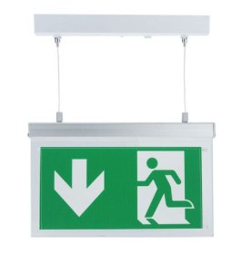 Led znak za izlaz u nuždi dolje-dvostrani-viseći output:0.9W 3h 3.2V 1Ah