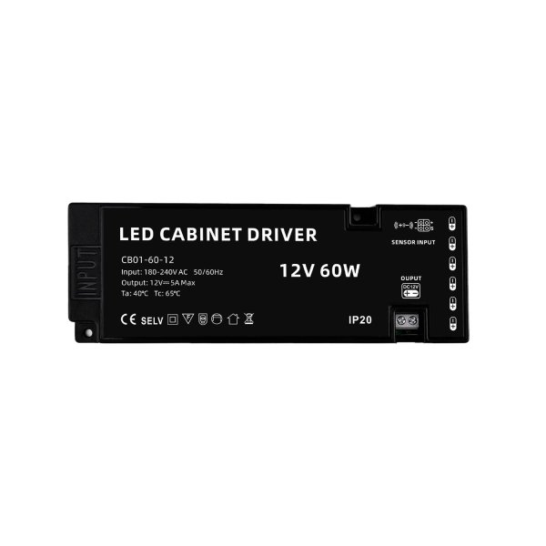 LED cabinet driver 60W 12V 180-240V AC 170*60*20mm