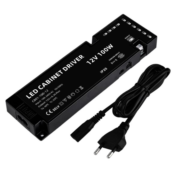 LED cabinet driver 100W 12V 180-240V AC 200*60*20mm