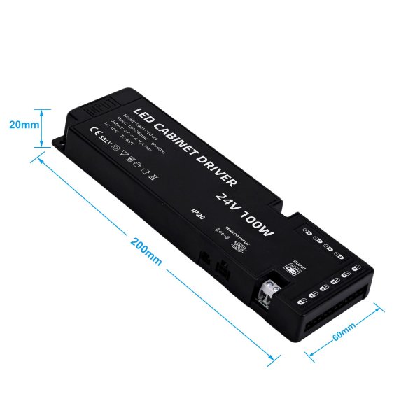 LED cabinet driver 100W 12V 180-240V AC 200*60*20mm