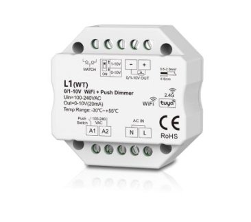 LED kontroler Tuya Wi-Fi RF+ push dimm  0/1-10V