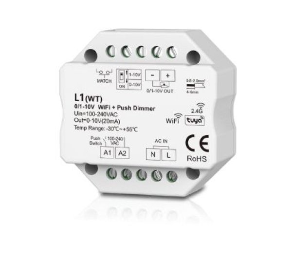 LED kontroler Tuya Wi-Fi RF+ push dimm  0/1-10V