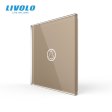 Stakleni panel ZVONO jedna tipka - zlatnaDimenzija: 80mm*80mm