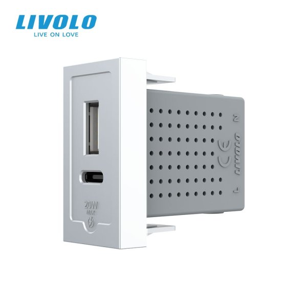 Modul 1m / USB A+C 20W- bijela