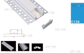 ALUMINIJSKI PROFIL UGRADBENI-RUPIČASTA KRILCA dolje 21mm x 14mm x 51,5mm MLIJEČNI POKROV 2m