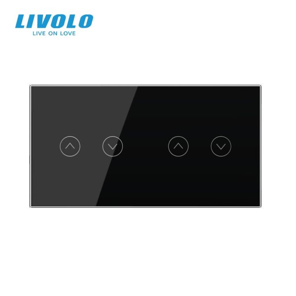 2 Tipke & 2 Tipke Stakleni Panel za rolete - crnaDimenzija: 150mm*80mm
